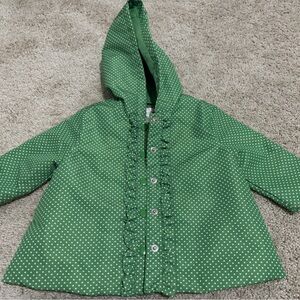 Janie and Jack Green Polka Dot Jacket Kids Size 6-12 months